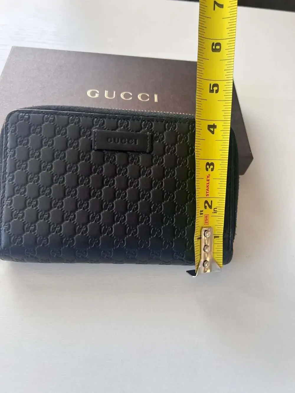 Gucci Black Micro Guccissima Leather Zip Around Wallet - Picture 13 of 13